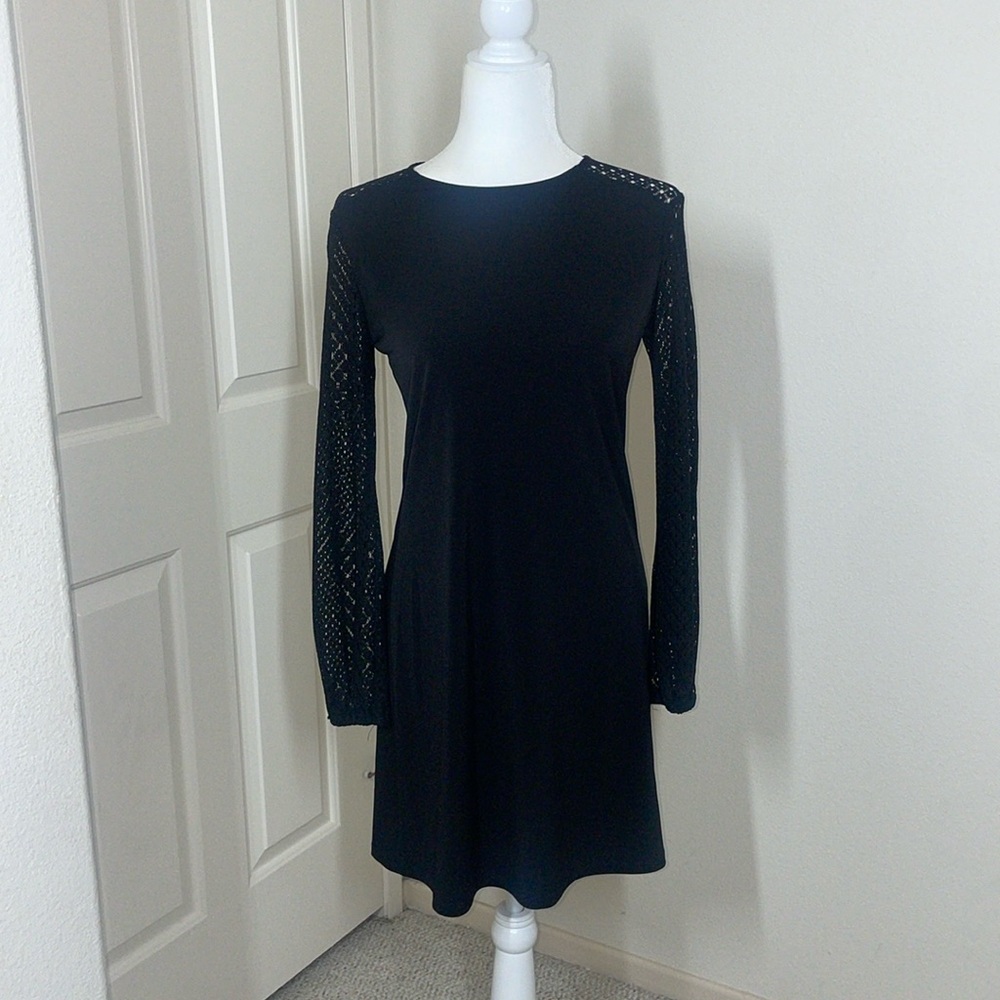 Michael Kors black long sleeve sheath dress